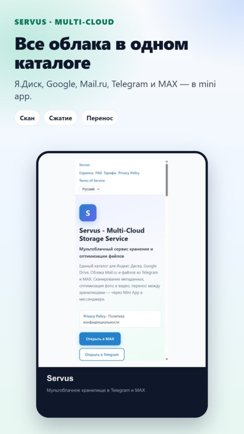 Изображение галереи Servus Multi-Cloud