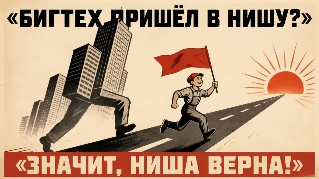 Мем о том, что если крупная IT-компания заходит в нишу, значит ниша перспективная